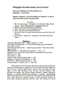 Pedagogika (leksiýa)